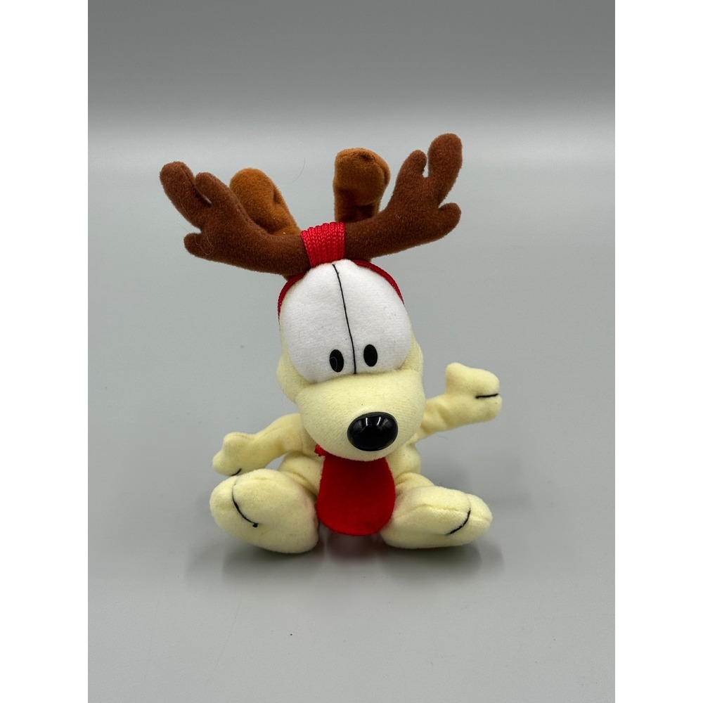 Vintage Garfield Odie ReindeerBeanbag Plush Holiday Christmas Antlers 8 Inch Toy